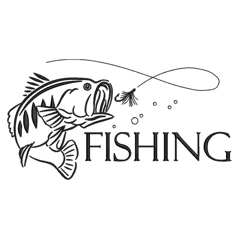 Fishing embroidery design  etsy Fishing embroidery design  etsy