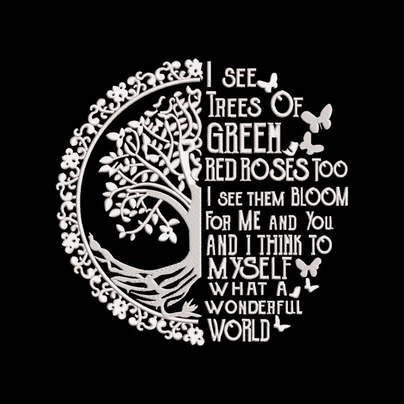 I See Trees Of Green Embroidery Design Etsy