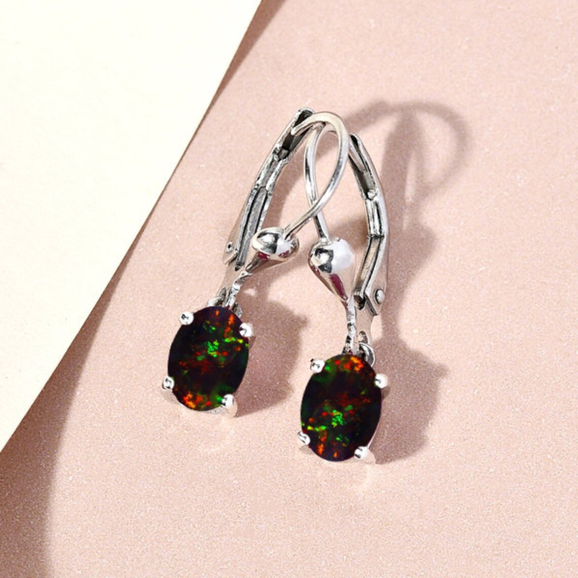•EQUA-ORBIT• purple opal + mixed metal dangle earrings