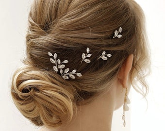 Crystal bridal hair pins, Wedding сrystal hair piece, Bridal hairpin with rhinestones, Shiny hair pins