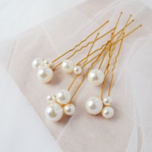 Bridal Pearl Hair Pins: Set of 5 Wedding Hair Accessories