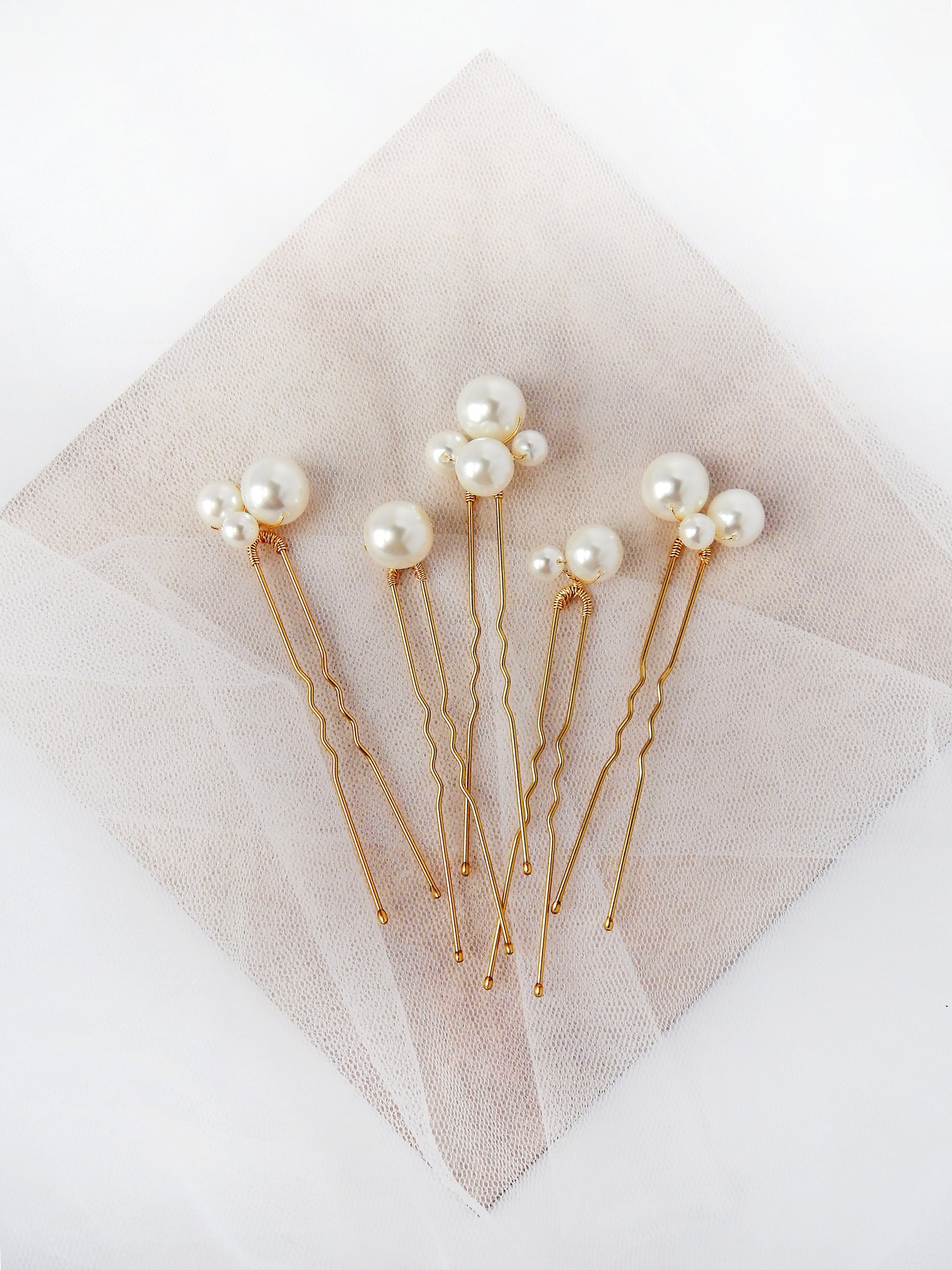 Bridal Pearl Hair Pins Set of 5 Wedding Hair Pins Pearls Hair Etsy