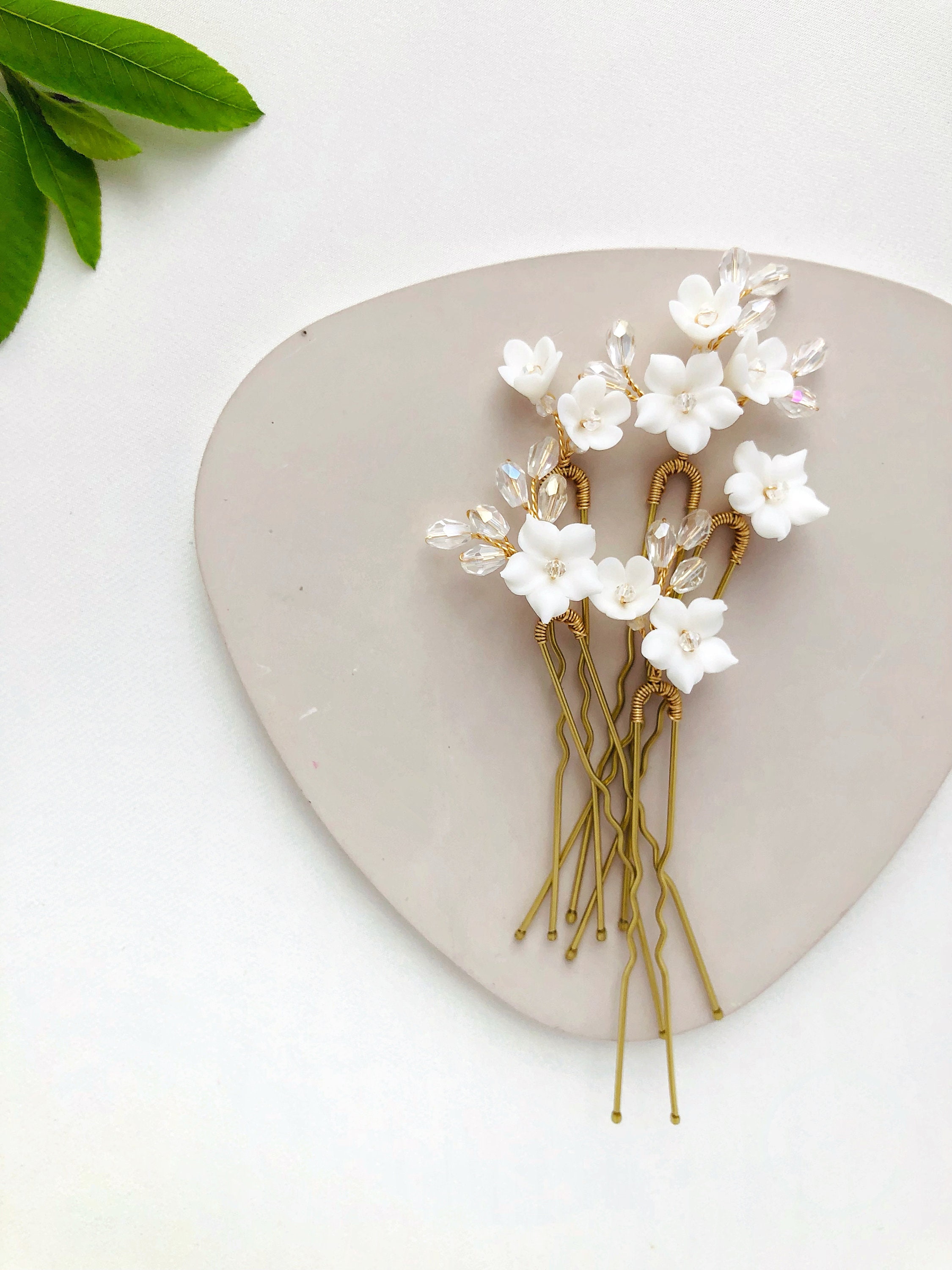 2F【Dried flower hairpin】Spring flower/Wedding small things