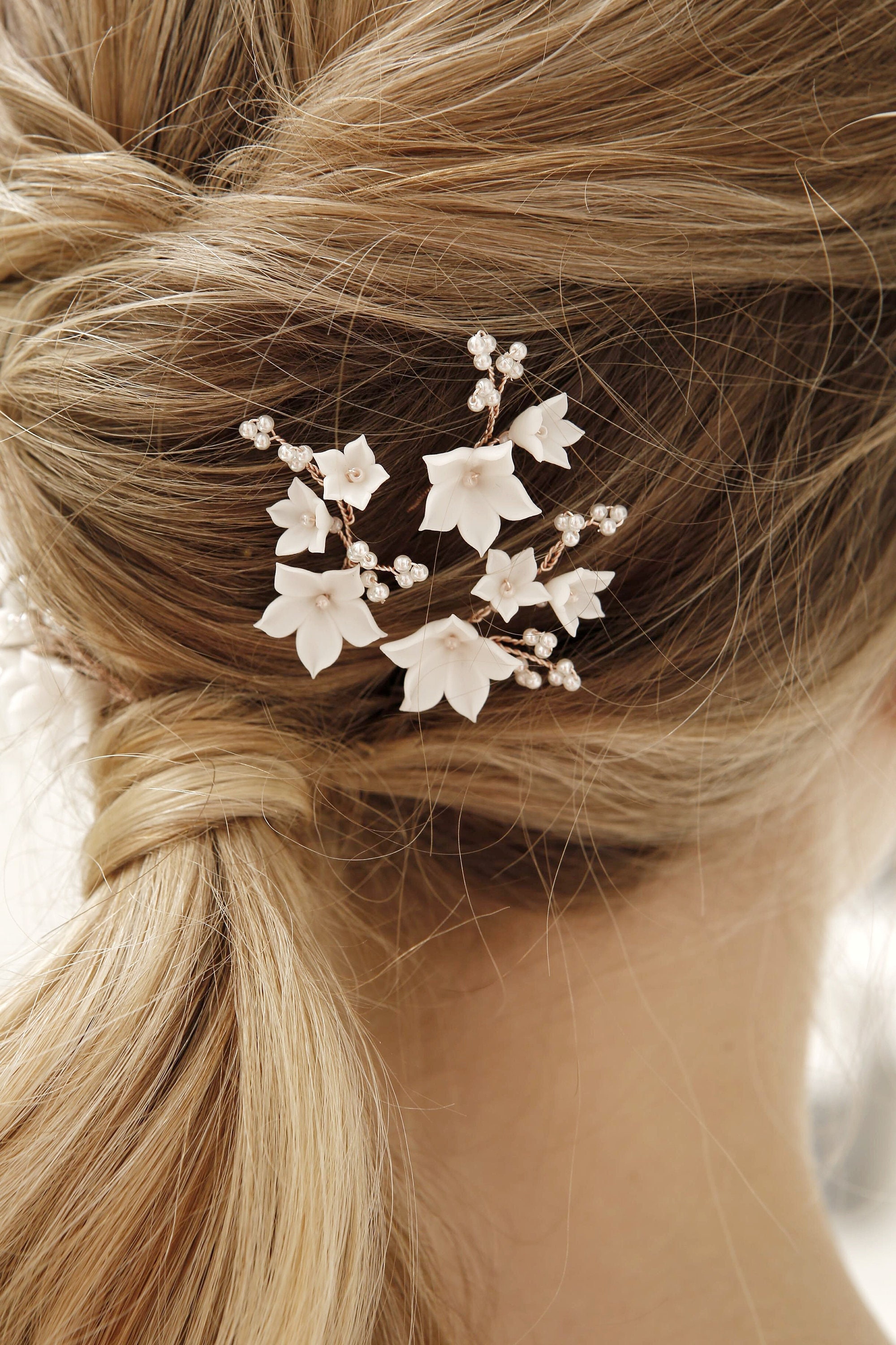 Bridal Flowers Hair Piece Wedding Floral Hairpins Wedding Etsy Canada