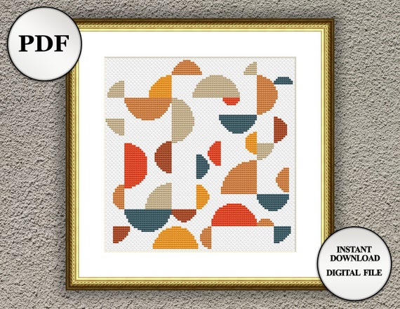 Geometric cross stitch pattern Modern Polygonal abstract | Etsy
