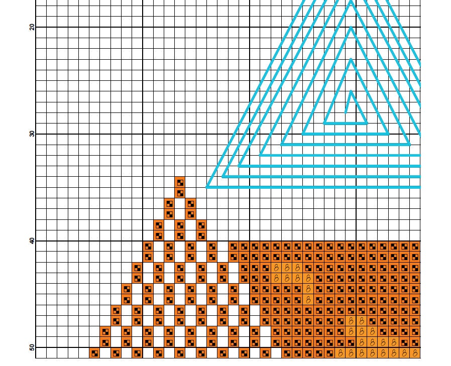 Geometric ornament cross stitch in the triangles Scheme | Etsy
