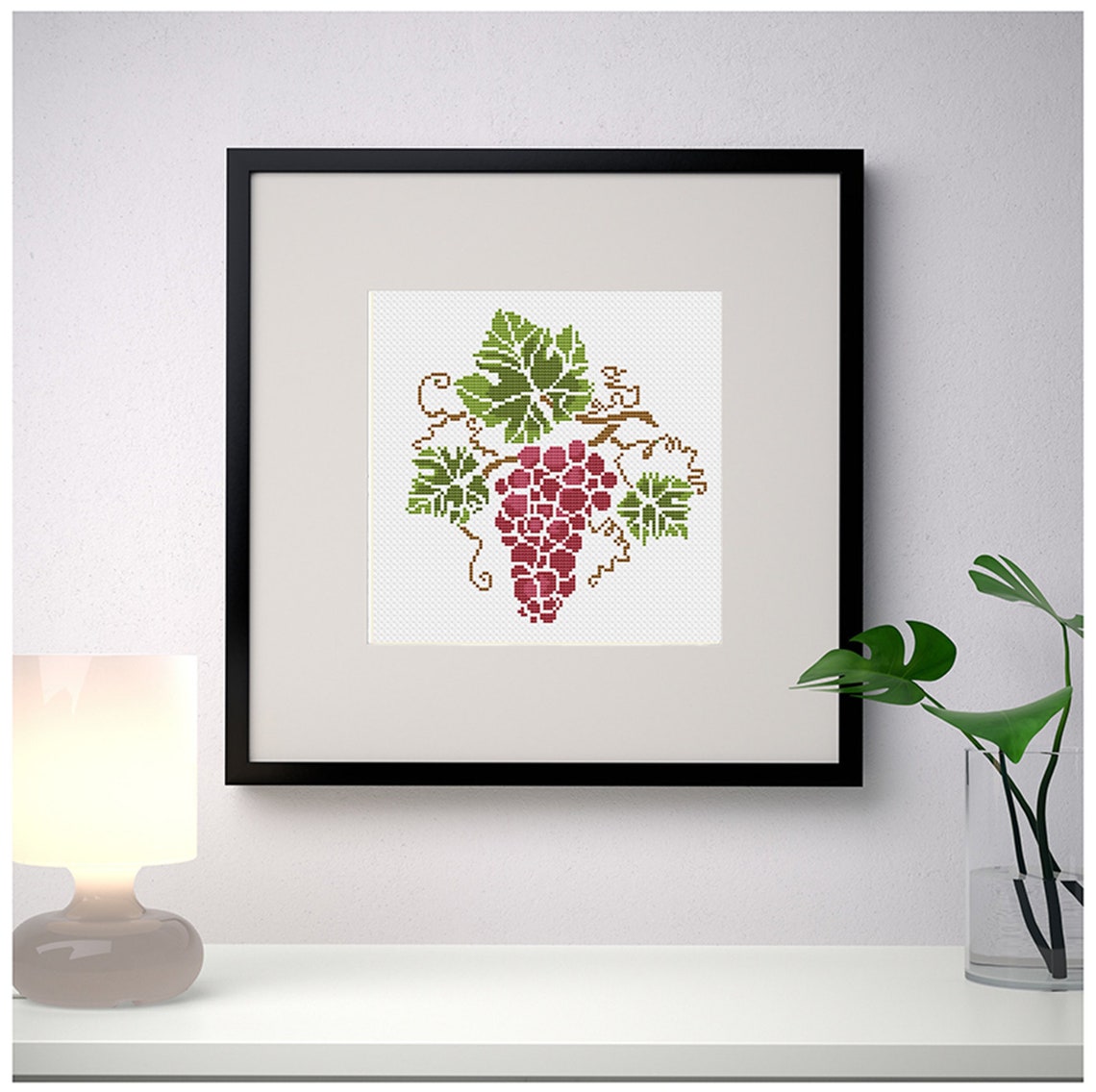 Bunch of grapes cross stitch pattern Fruit counted cross Etsy