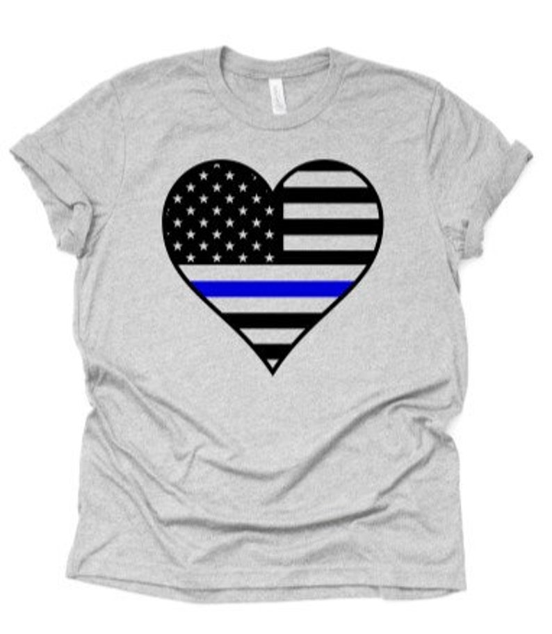 Unisex shirt Back the blue LEO Wife Back the badge Plus sizes available Thin blue line Heart the blue