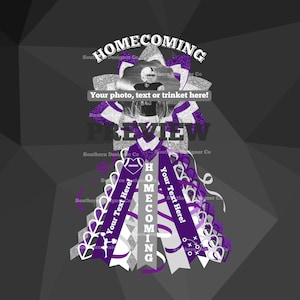 Homecoming Mum Clipart, Purple Silver White, Spirit, School Colors, Football Game, Instant Download, PNG Sublimation, Home Coming, pdf