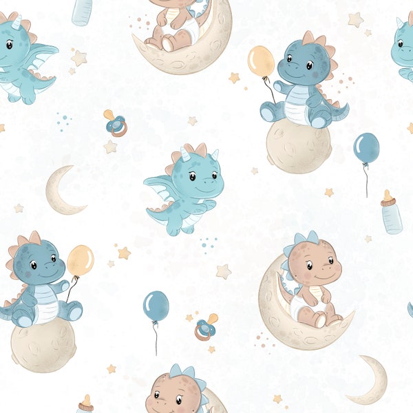 PRÉCOMMANDE Tissu motifs exclusifs bébé dino