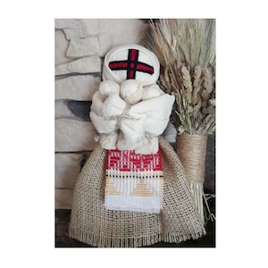 Ukrainian pagan magic doll-motanka-talisman Guardian of a family with three babies. Handmade. Natural materials. Slavic magic+gift