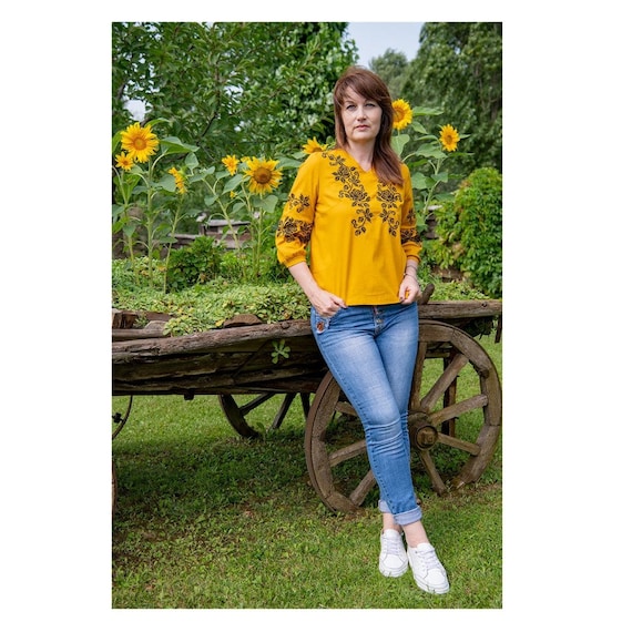 Jeans Blusa Color Amarillo Mostaza Blusa Mostaza Con Jeans Discount