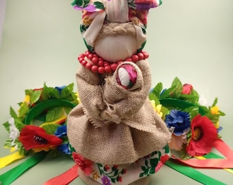 Handmade Ukrainian Motanka Doll – Fertility Talisman, Mother with Baby