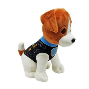 Ukrainian patriotic soft toy Dog Patron Bright bulletproof vest with embroidery Help the animals of Ukraine + gift from Ukraine