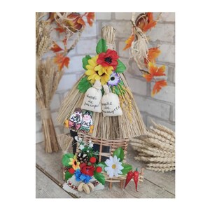Ukrainian charm for the house Wall panel-collage-broom &quot;For happiness&quot;. Family talisman. Amulet of well-being Slavic magic+gift from Ukraine