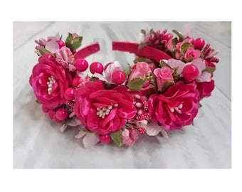 Handgemachte Ukrainische Blumenkrone: Traditionelles Blumen Haarband