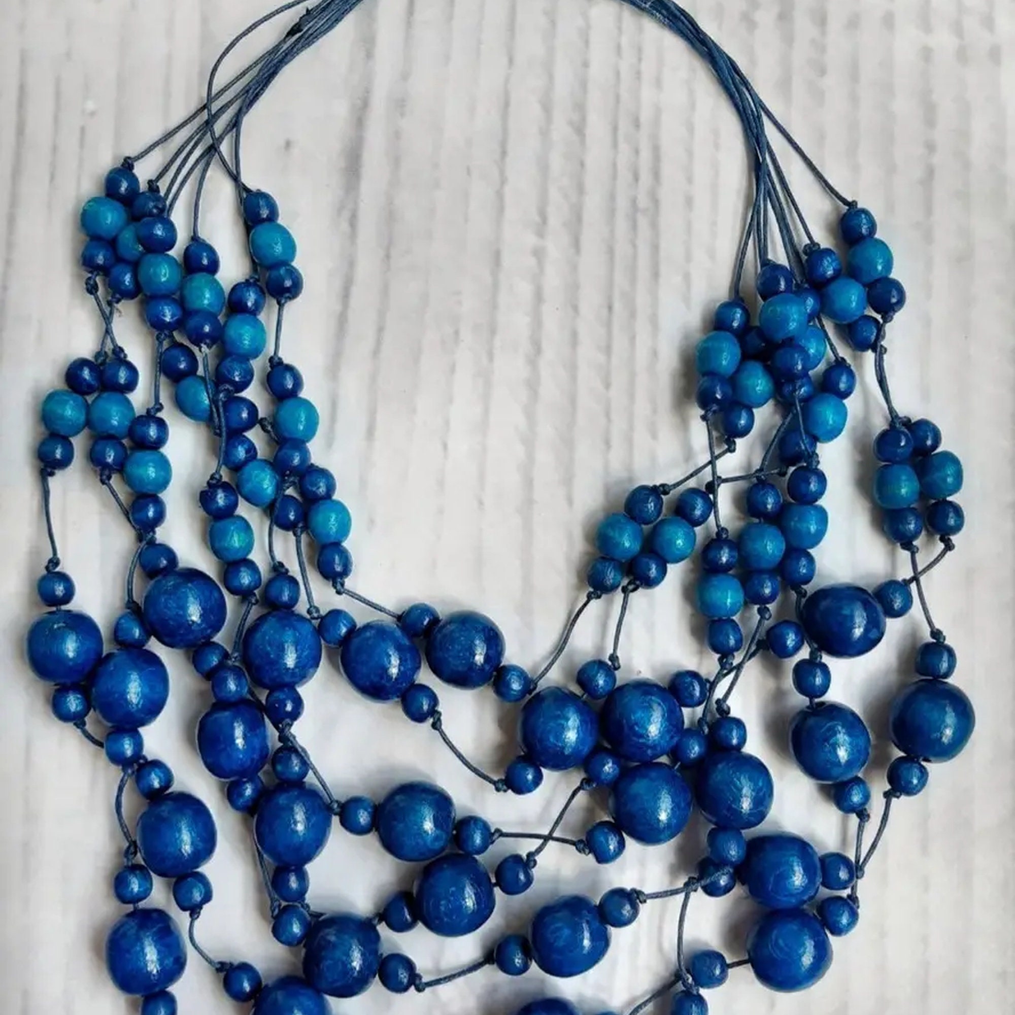Collier Et Bracelet En Perles De Bois Ukraine - Style Bohème - Occasion (lot)
