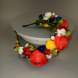 Handmade Ukrainian Flower Crown – Boho Floral Headpiece for Women, Wedding Festival Hair Accessory. Flower headband + surprise gift