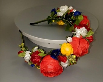 Handmade Ukrainian Flower Crown – Boho Wedding Headpiece