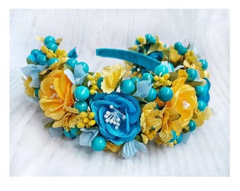 Handmade Ukrainian Flower Crown, Boho Floral Headpiece