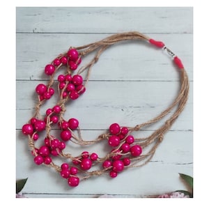 Ukrainische Halskette aus Naturholz und Draht. Designer Schmuck im Ethno Stil. Ökologischer handgemachter Schmuck. Deko + Überraschungsgeschenk