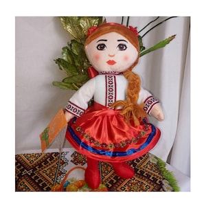 Textile toy souvenir doll Ukrainochka 15.7 inches Doll in traditional Ukrainian clothes  Support Ukrainian business + gift from Ukraine