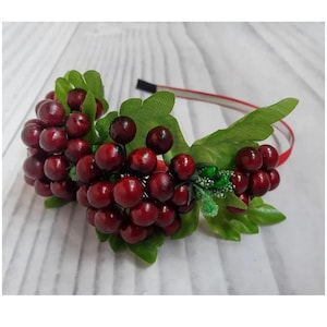 Flower Ukrainian crown Kalina. Handmade accessory. Ethnic wine-colored decoration. Hair decoration. Headband + surprise gift from Ukraine