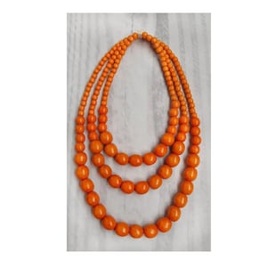 Ukrainian handmade wooden necklace. 3 rows of beads. There are different colors. Ethnic decoration in a gift box + gift from Ukraine
