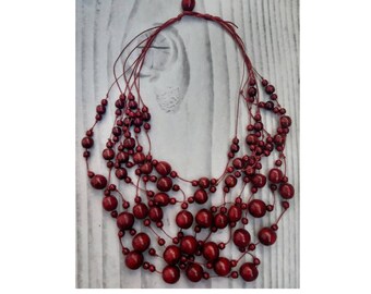 Ukrainian handmade necklace made of natural wood. There are different colors. Ecological jewelry for women + a gift from Ukraine