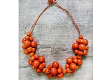 Handmade necklace made of natural wood in a gift box. Different colors. Ukrainian jewelry. Eco-friendly jewelry + surprise gift from Ukraine
