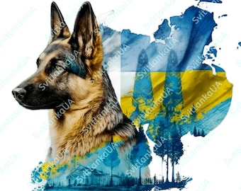 German Shepherd Watercolor PNG Clipart – Dog Digital Download, Transparent Background, Printable Sublimation Design