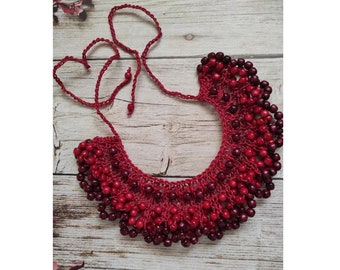 Handmade wooden necklace in boho ethnic style. Bib necklace. Ukraine. There are many colors. A gift for a woman + gifts from Ukraine