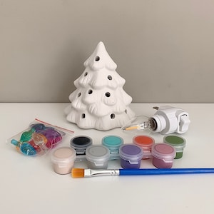 Christmas tree night light DIY Christmas craft Christmas decor Christmas Pottery Kits Christmas party ideas Christmas gift Christmas in July