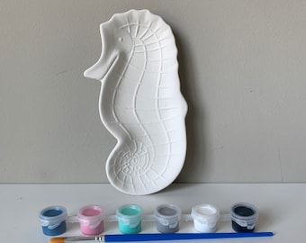 DIY Pottery Painting kit, Seahorse Dish Ceramic Art Kits for Kids, Birthday party paint kit, Kids Art Kits, Craft Art Party Supply, Art box