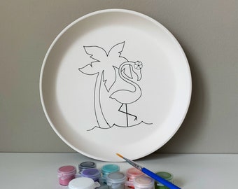 Ready to paint pottery, Flamingo Painting Kit, Art in a box, At home pottery painting, Art Kits for Kids, Kids Art Kit, Craft Supplies,