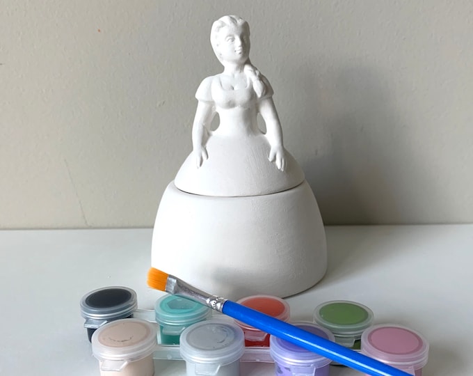 At Home Pottery Painting Kit, Princess Box Ceramic, Princess Elsa Paint ...