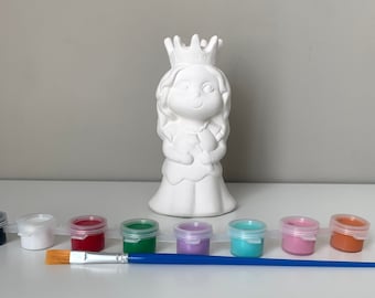 Pretty Princess Paint Kits, Pottery Painting Kit, DIY pottery Painting kit, Ceramic Art Kits for Kids, Kids Art Kits, Ready-to-Paint Ceramic