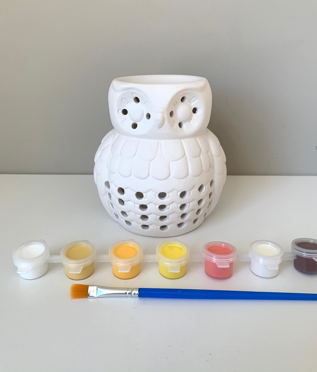 Owl Votive Paint Kit DIY Pottery Painting Kit Adult Paint Etsy