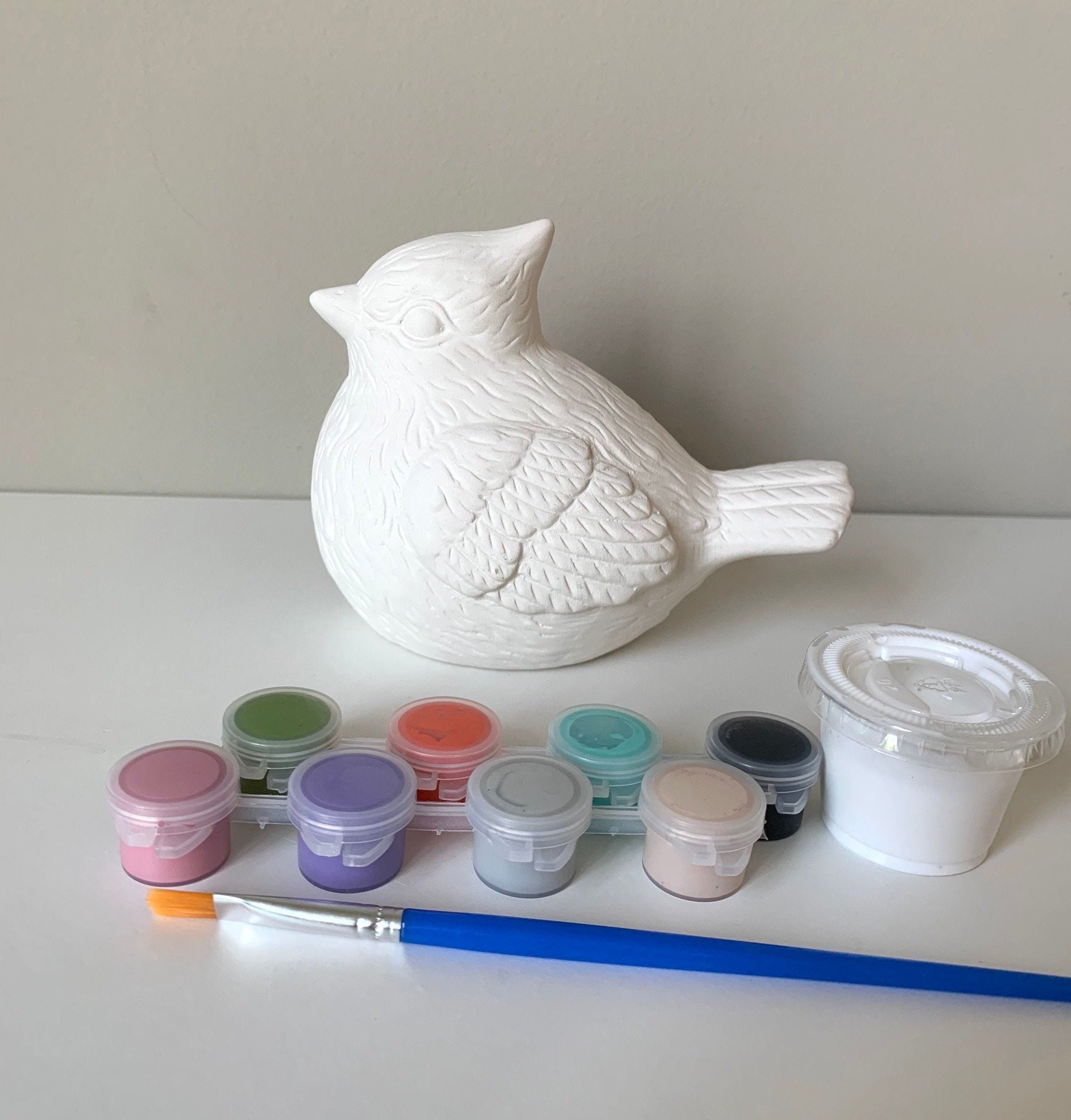 Titular de la luz del té de pájaro, kit de pintura de cerámica DIY, fiesta  de