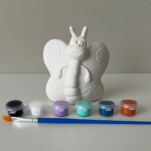 Butterfly pottery painting kit, paint party kit, ready to paint ceramics, At home pottery painting kit, date night craft kit, party favors