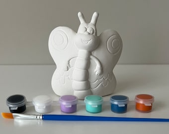 Butterfly pottery painting kit, paint party kit, ready to paint ceramics, At home pottery painting kit, date night craft kit, party favors