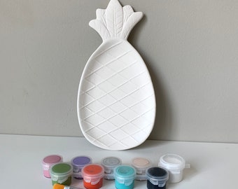 Pineapple dish, DIY Pineapple dish, Pottery painting kit, Ceramic Art Kit, Kids Art Kits, Craft Supplies, Art Party Supply, Art box
