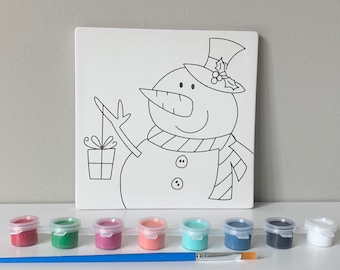 Snowman Christmas Craft, Snowman Pottery Painting Kit, At home pottery painting, Ready to Paint Ceramic, Christmas Party Craft, Clay kits