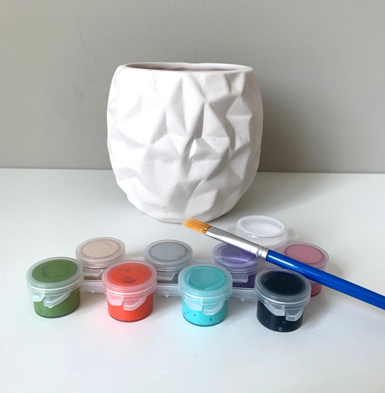 DIY Pottery Painting Kit Succulent Planter Kit Virtual Paint Etsy