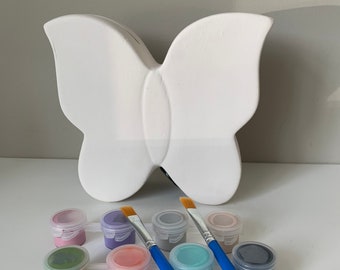 DIY Butterfly Pottery Painting Kit, Butterfly Paint Kit, Butterfly piggy bank, Ceramic Art Kits for Kids, Kids Art Kits, Craft Supplies