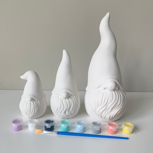 Gnome Paint Kit Contemporary Gnome All Season Gnome Ceramic Etsy