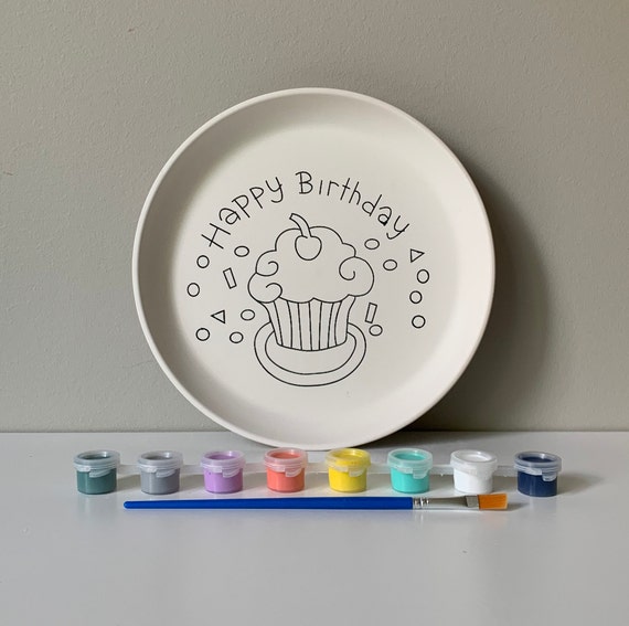 Happy Birthday Plate DIY Birthday Ceramic Plate Ready to Etsy