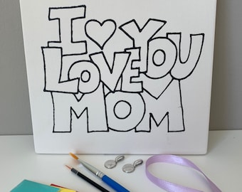 Mami y yo, DIY Kits de Artesanía del Día de la Madre, Kits de Pintura de Cerámica DIY, Kits de Arte para Niños, Kits de Arte para Niños, Kit de Pintura, Arte y Artículos de Artesanía
