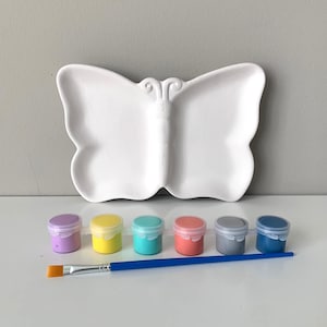 Butterfly Dish, DIY Pottery Painting Kits, Ready to paint ceramics, Paint and Sip, At home pottery painting, birthday party craft kits