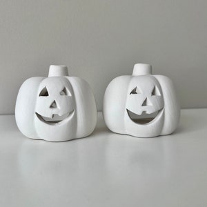 Set of 2 Jack O Lantern, DIY Pumpkin Pottery painting, Pottery painting kit, Ceramic Jack O Lantern, Pumpkin painting kit, DIY pumpkin kit image 5